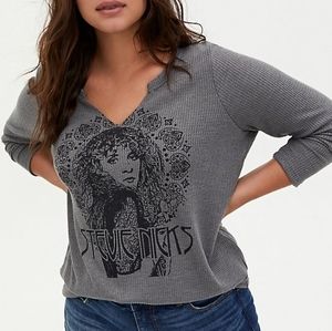 Stevie Nicks long sleeve waffle top